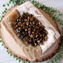 Load image into Gallery viewer, Tiger's Eye Tumbled Chips (xs) 4oz bag