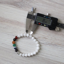 Load image into Gallery viewer, Seven Chakra Bracelet with White Agate