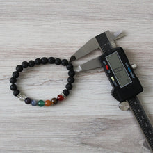 Load image into Gallery viewer, Seven Chakra Bracelet with Lava Beads