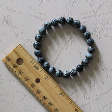 Load image into Gallery viewer, Snowflake Obsidian Bracelet