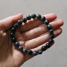 Load image into Gallery viewer, Snowflake Obsidian Bracelet