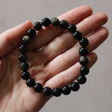 Load image into Gallery viewer, Gold Sheen Obsidian Bracelet
