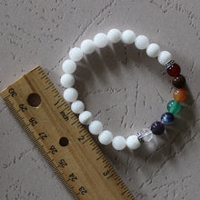 Load image into Gallery viewer, Seven Chakra Bracelet with White Agate