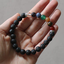 Load image into Gallery viewer, Seven Chakra Bracelet with Lava Beads