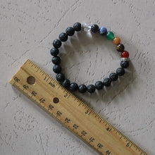 Load image into Gallery viewer, Seven Chakra Bracelet with Lava Beads