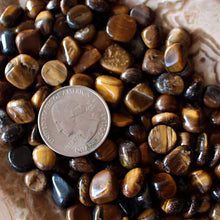 Load image into Gallery viewer, Tiger&#39;s Eye Tumbled Chips (xs) 4oz bag
