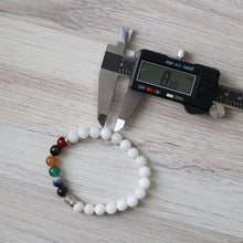 Load image into Gallery viewer, Seven Chakra Bracelet with White Agate
