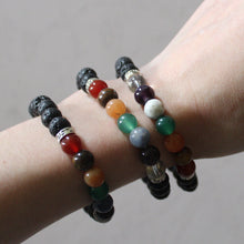 Load image into Gallery viewer, Seven Chakra Bracelet with Lava Beads
