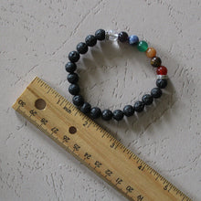 Load image into Gallery viewer, Seven Chakra Bracelet with Lava Beads
