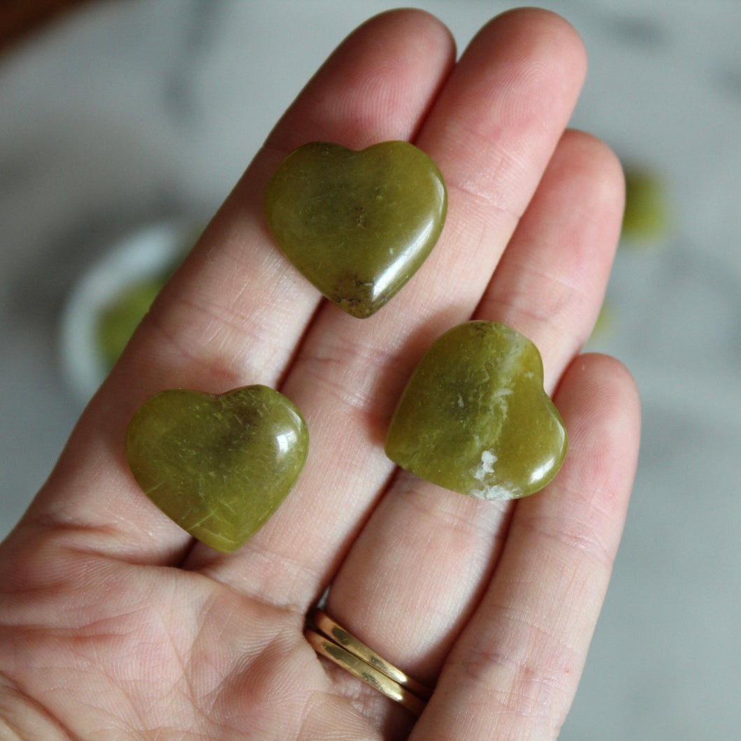 Green Opal 20mm Heart