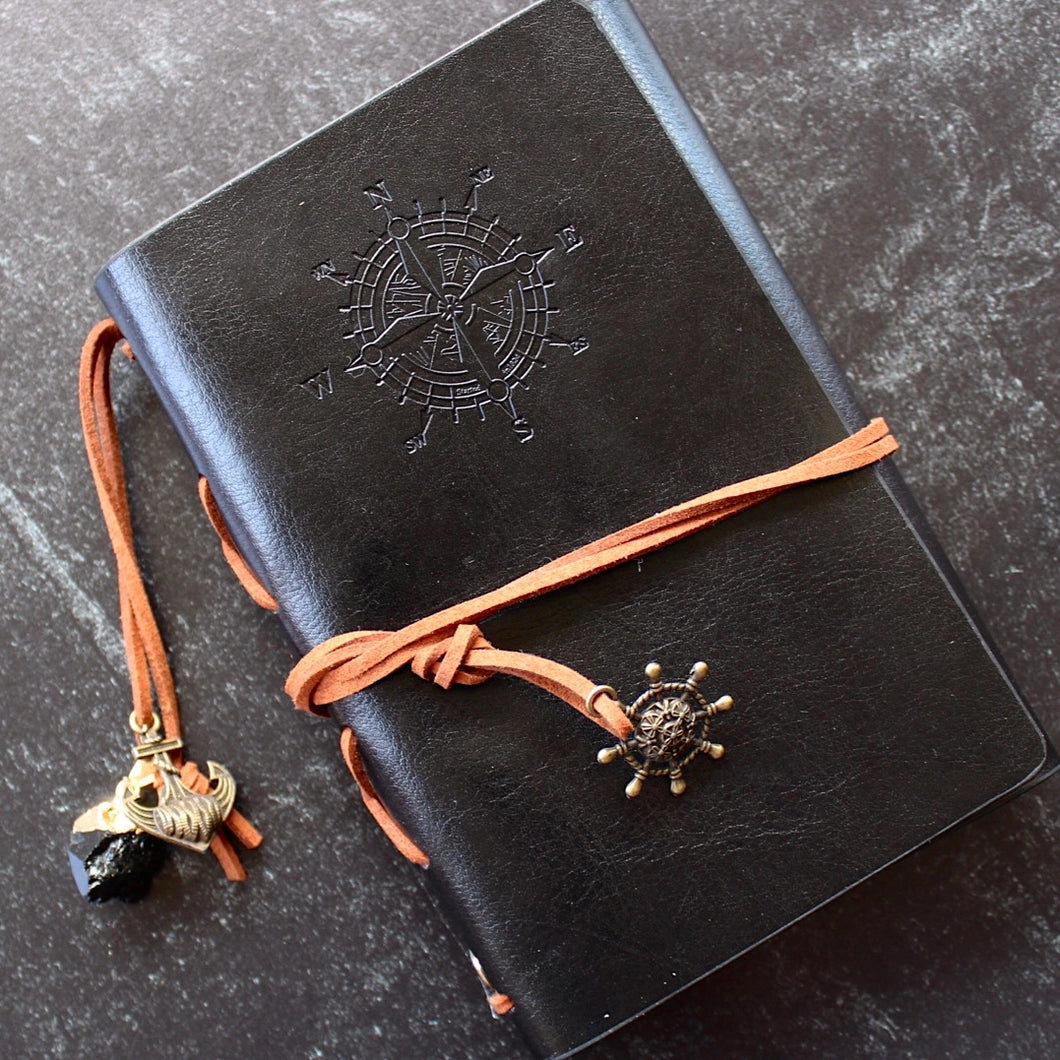 Leather Notebook w/ Crystal Accent